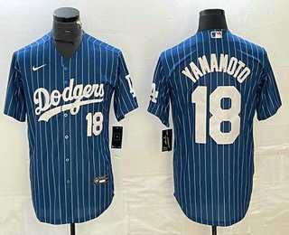 Men's Los Angeles Dodgers #18 Yoshinobu Yamamoto Number Blue Pinstripe Cool Base Stitched Baseball Jersey,We sell and wholesale Men's Los Angeles Dodgers #18 Yoshinobu Yamamoto Number Blue Pinstripe Cool Base Stitched Baseball Jersey on line form chian!